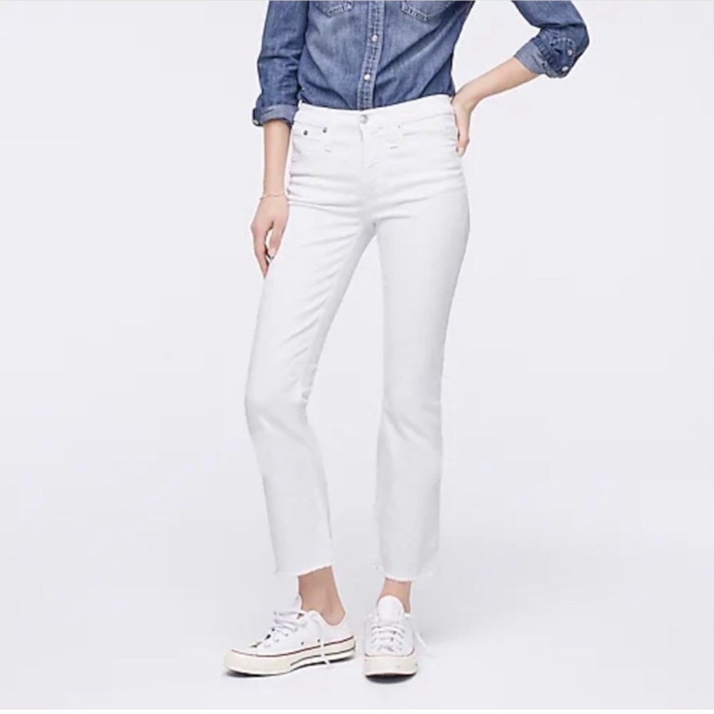 Jcrew Matchstick Crop white jeans, mid rise, size 29